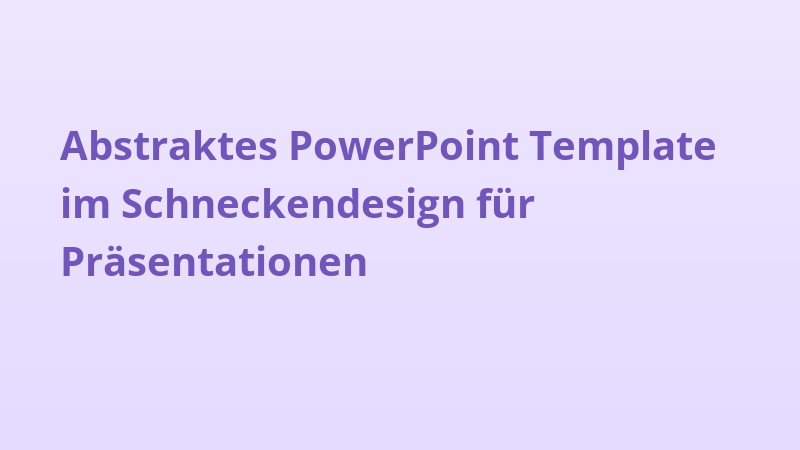 Abstraktes PowerPoint Template im Schneckendesign für Präsentationen