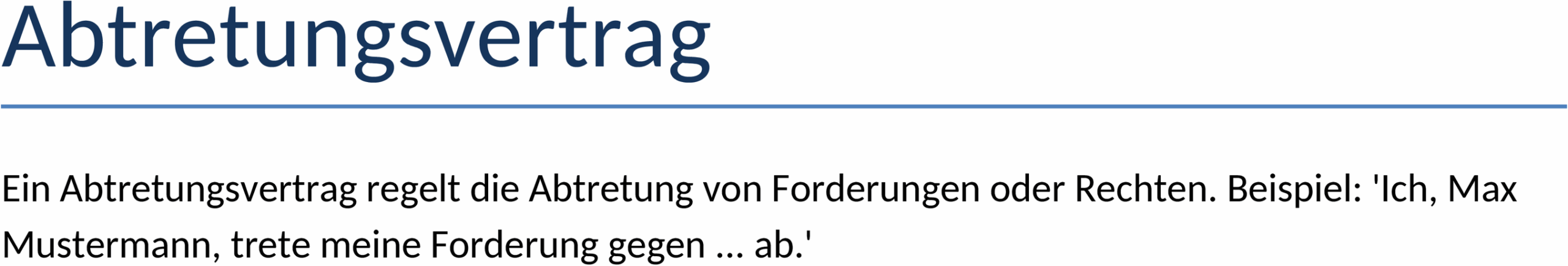 Abtretungsvertrag Word-Dokument
