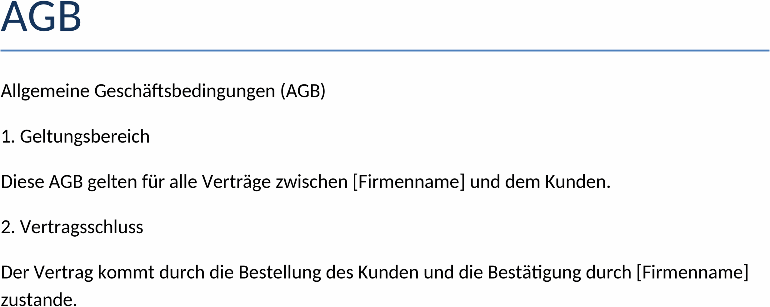 AGB-Word-Vorlage für Vertragsklarheit