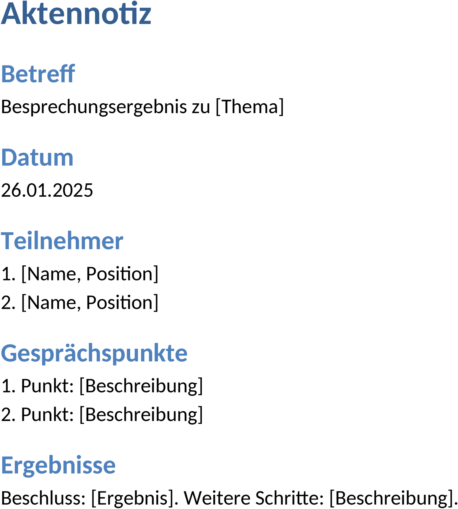 Aktennotiz Word-Dokument
