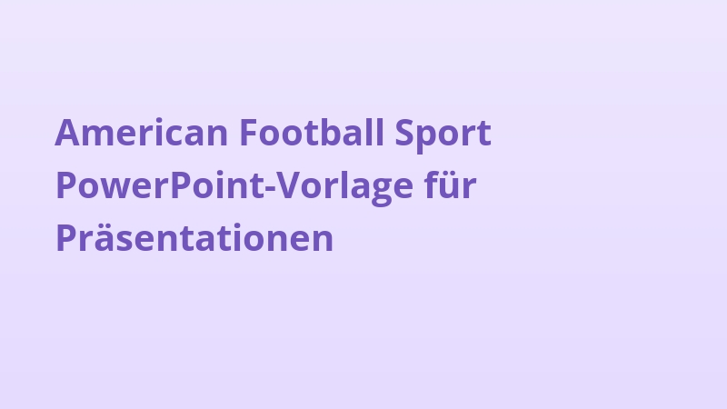American Football Sport PowerPoint-Vorlage für Präsentationen