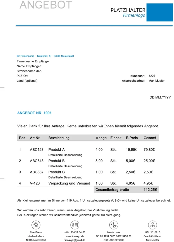 angebot-vorlage-kleinunternehmer