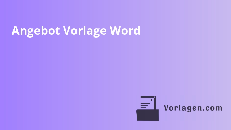 Angebot Vorlage Word