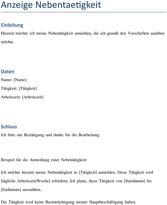 anmeldung-nebentaetigkeit-vorlage