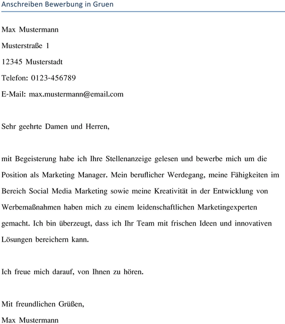 anschreiben-bewerbung-vorlage-in-gruen