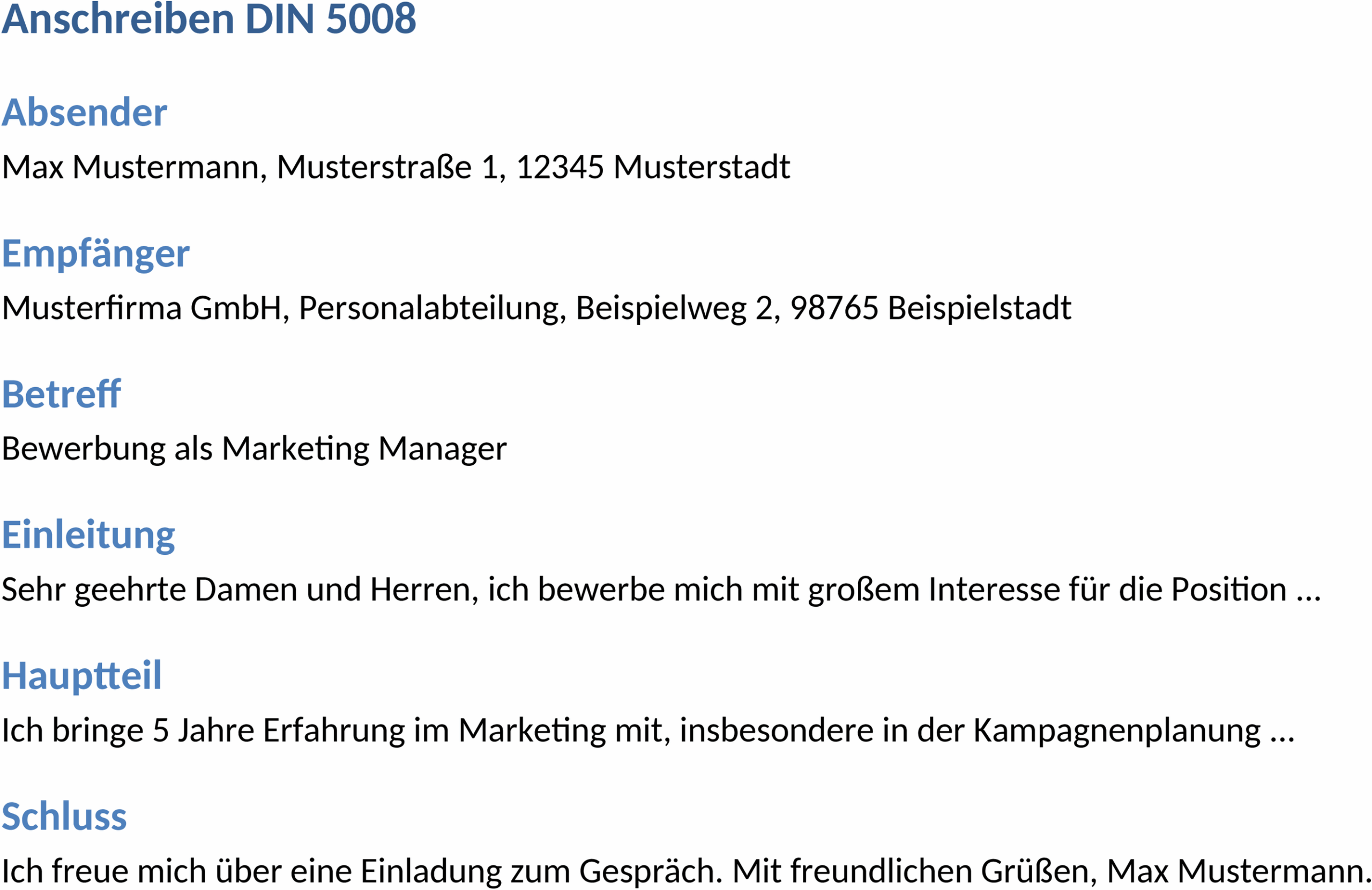Anschreiben nach DIN 5008: Word-Vorlage für formale Briefe