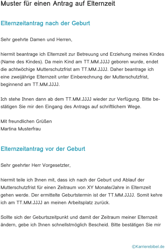 antrag-elternzeit-muster-vorlage-mutter-vater-aufteilen