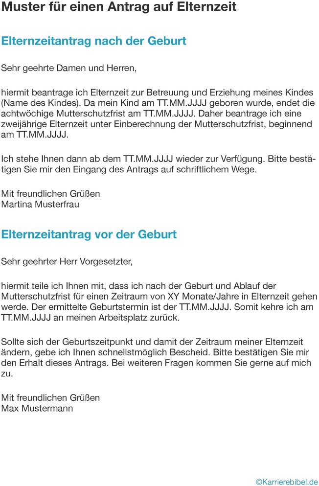 antrag-elternzeit-vorlage-muster-erstellen