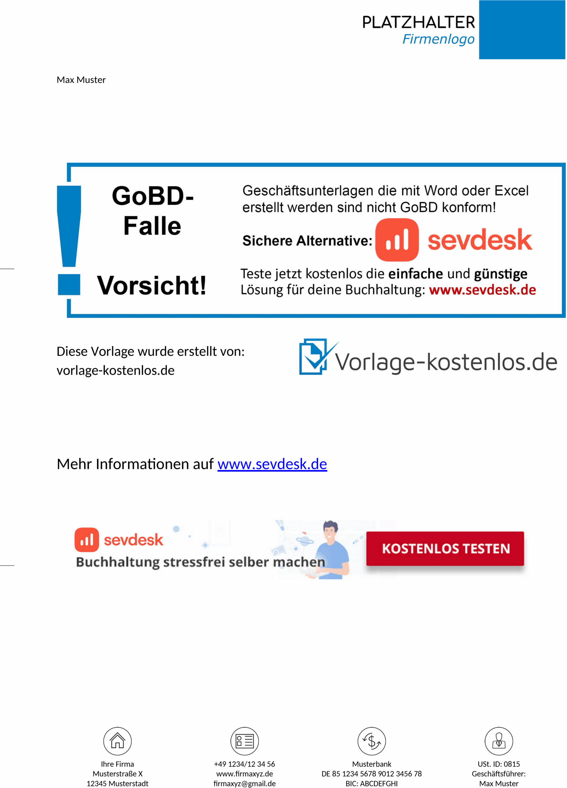 Anzahlungsrechnung Word-Vorlage