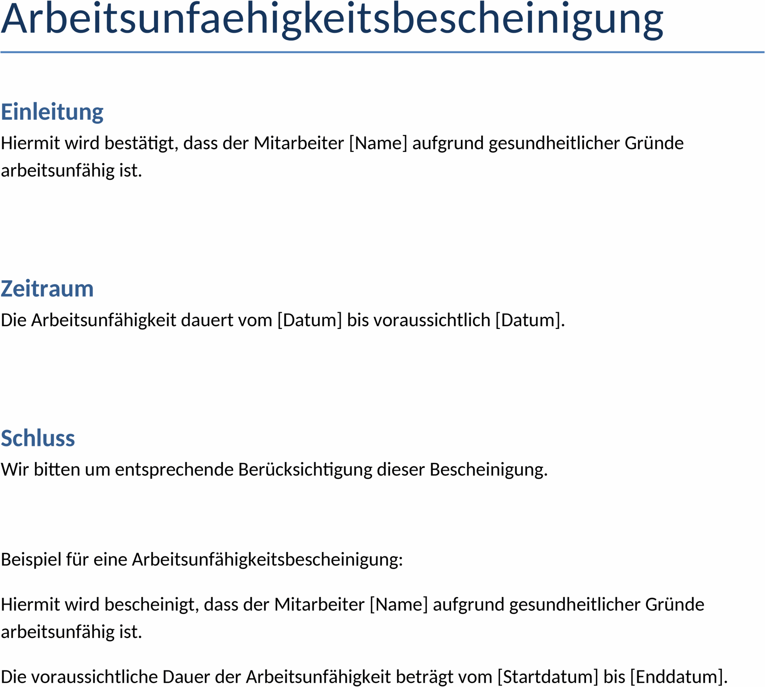 Arbeitsunfähigkeitsbescheinigung Word-Vorlage: Effiziente Krankmeldung