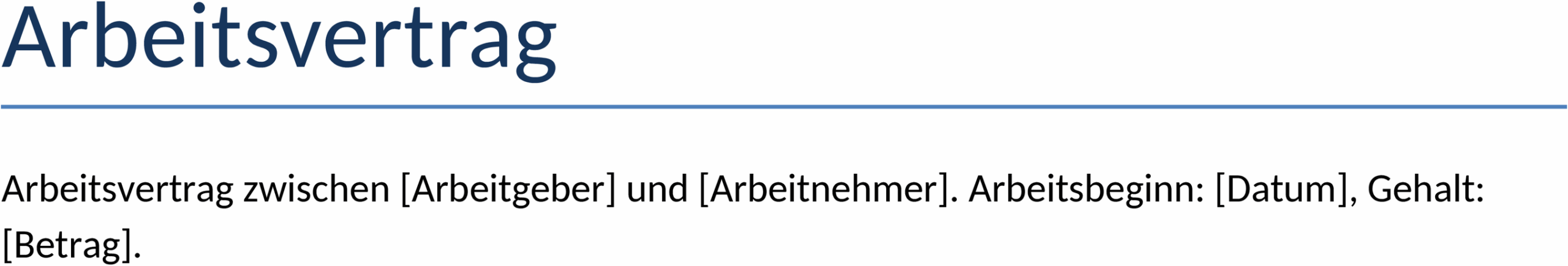 Arbeitsvertrag Word-Vorlage