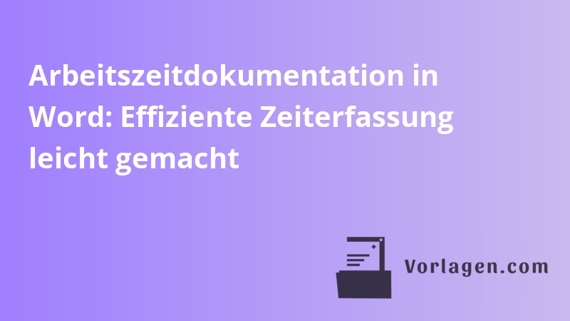 Arbeitszeitdokumentation in Word: Effiziente Zeiterfassung leicht gemacht