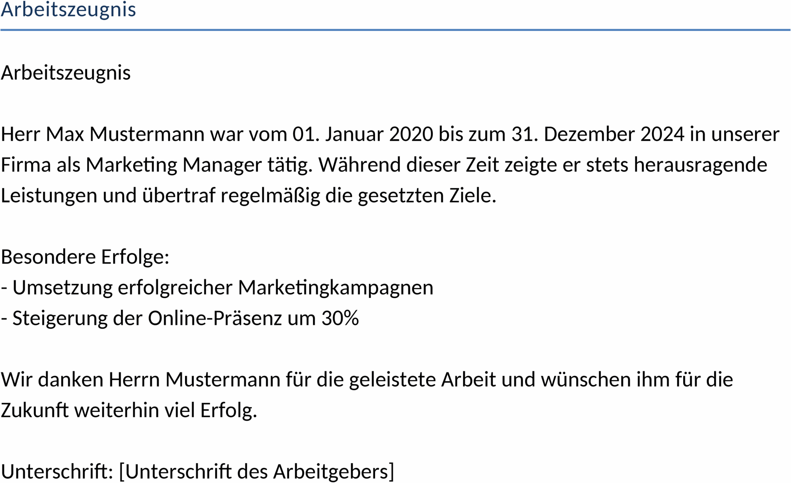 Arbeitszeugnis Word-Template