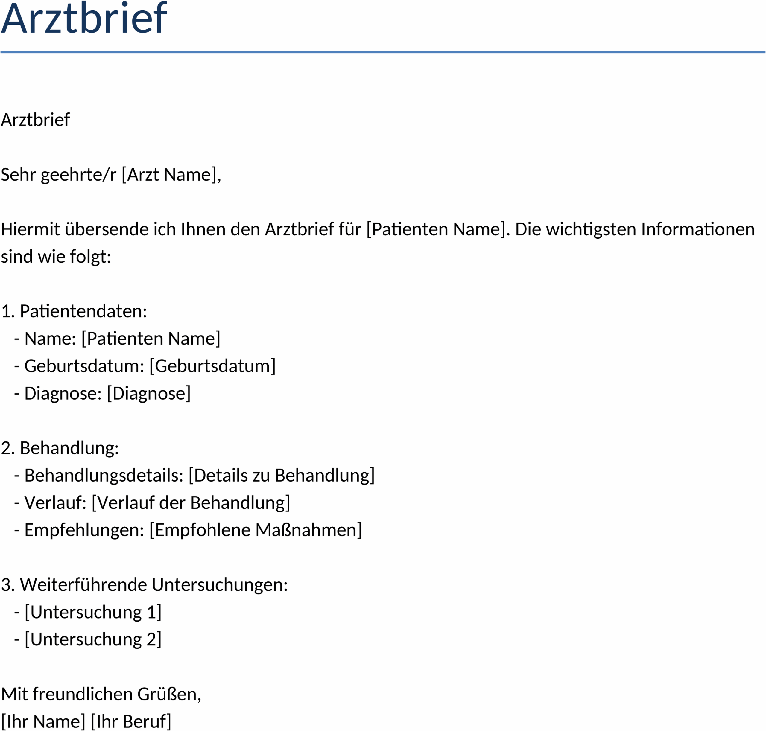Arztbrief Word-Datei: Struktur für medizinische Kommunikation