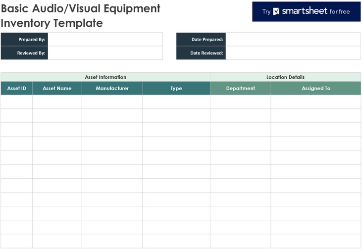 audio-visual-equipement-inventory-vorlage