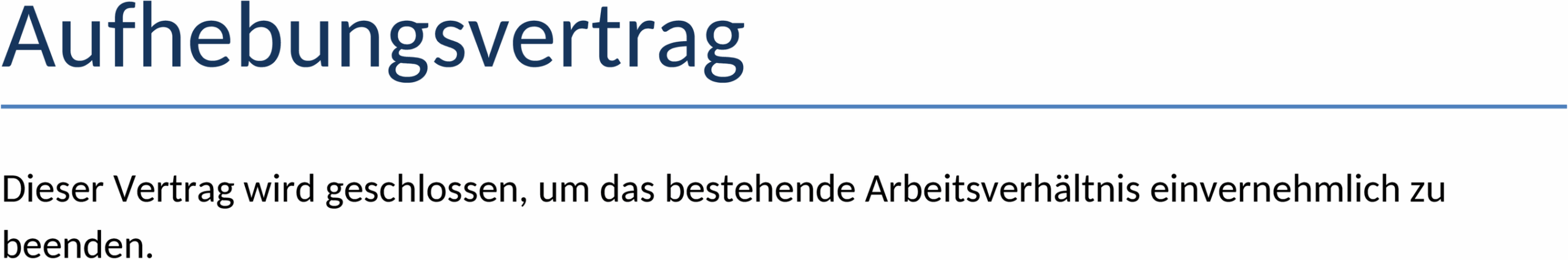 Aufhebungsvertrag Word-Template