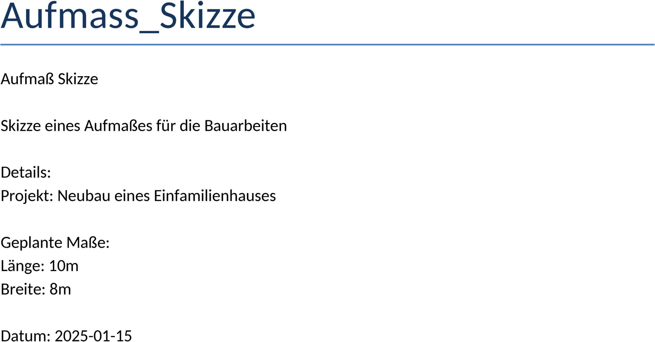 Aufmaß-Skizze: Word-Datei für Bauprojekte