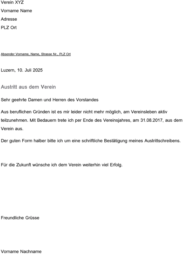 austritt-aus-dem-verein-vorlage