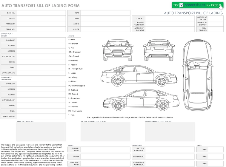 auto-transport-bill-of-lading-vorlage