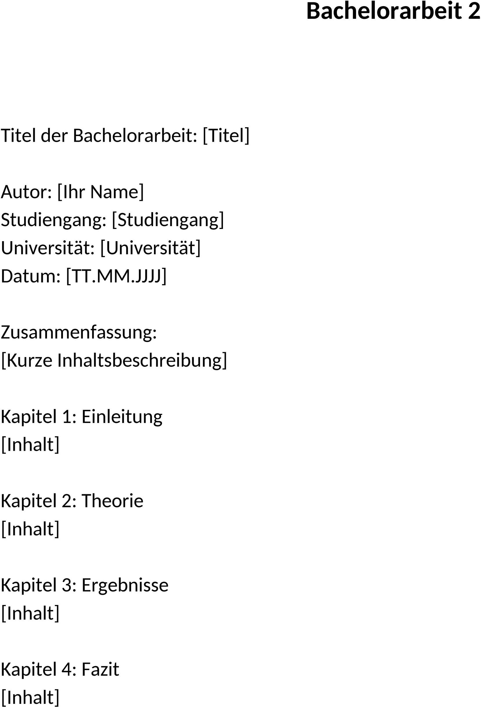 Bachelorarbeit Word-Vorlage