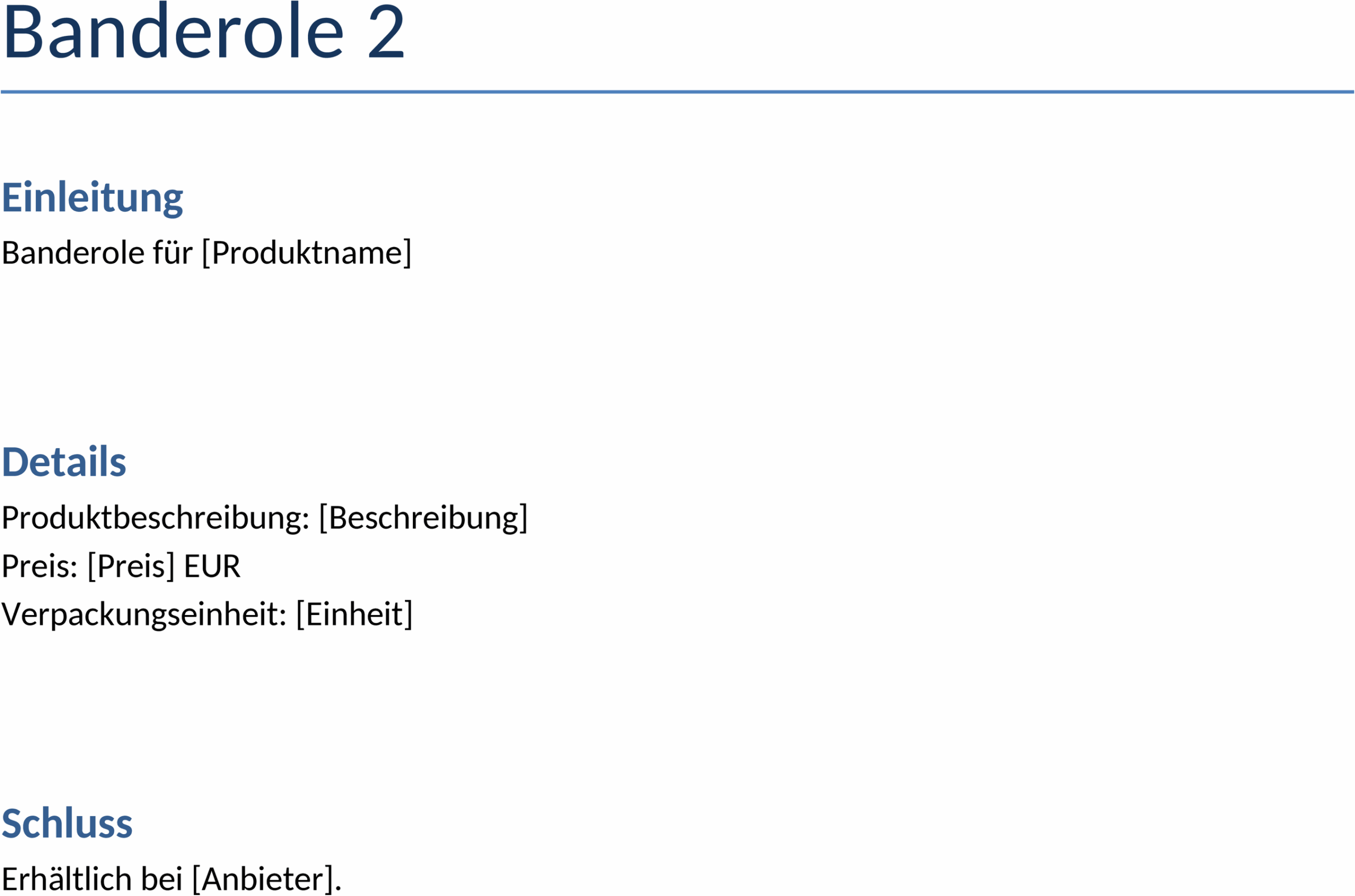 Banderolen Word Vorlage