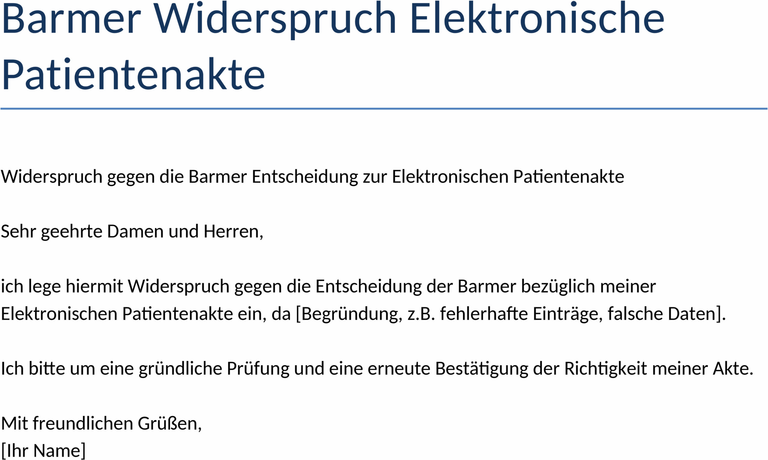 Barmer Widerspruch Elektronische Patientenakte