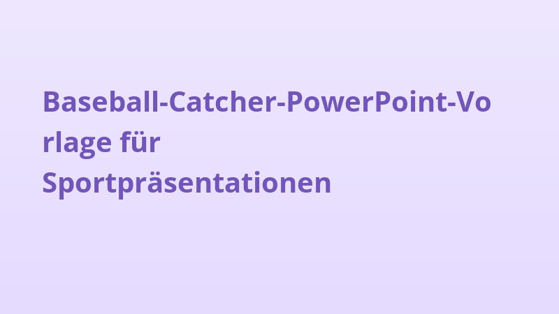 Baseball-Catcher-PowerPoint-Vorlage für Sportpräsentationen