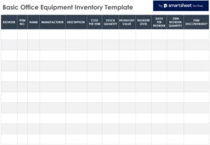 basic-office-equipment-inventory-vorlage
