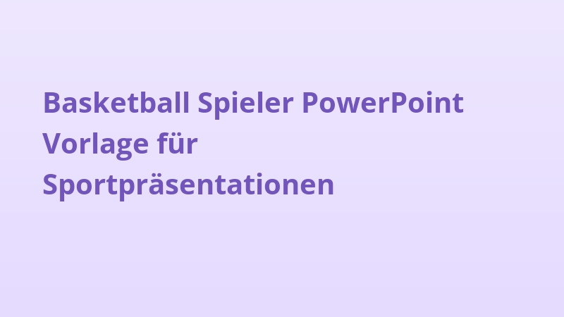 Basketball Spieler PowerPoint Vorlage für Sportpräsentationen