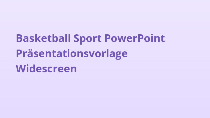 Basketball Sport PowerPoint Präsentationsvorlage Widescreen