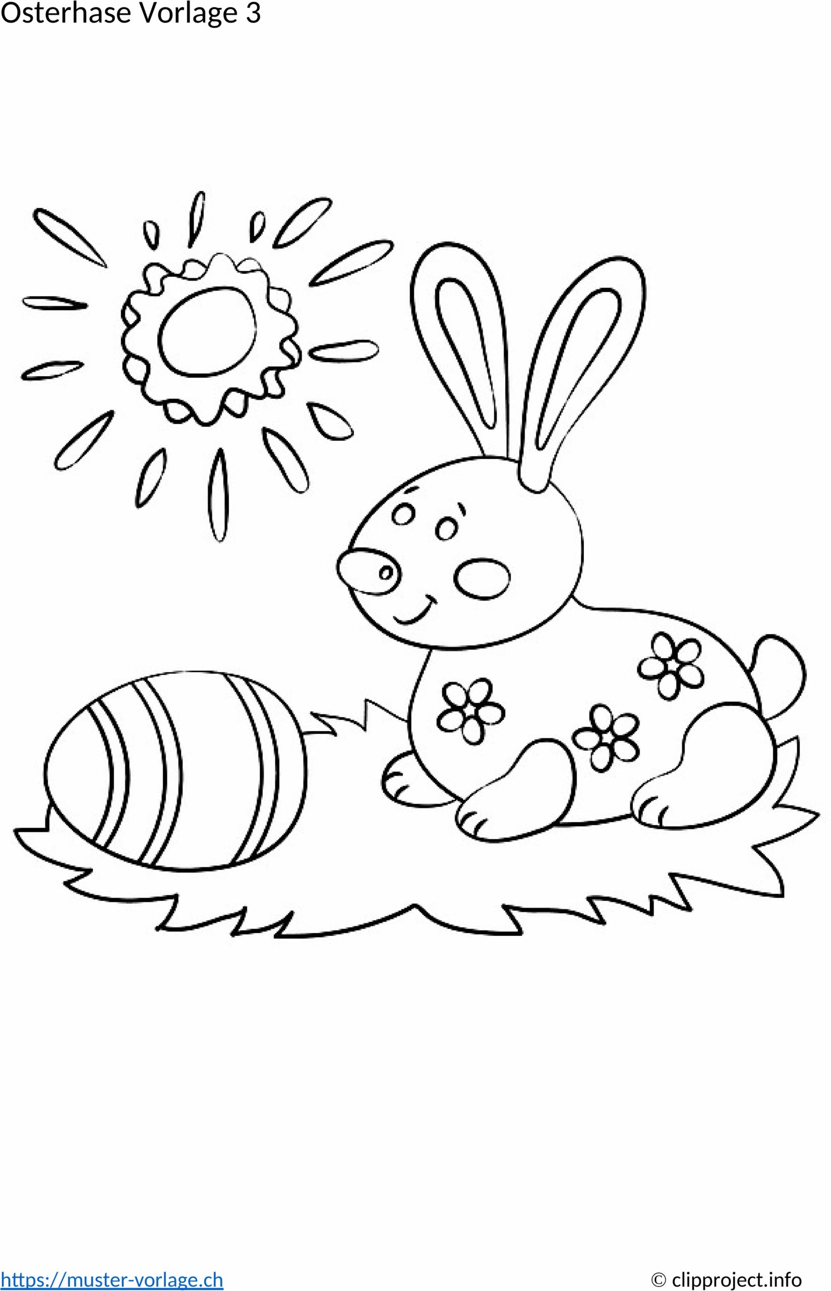 Bastelvorlage für einen Osterhasen im Word-Format