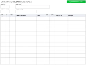 bau-submittal-schedule-vorlage