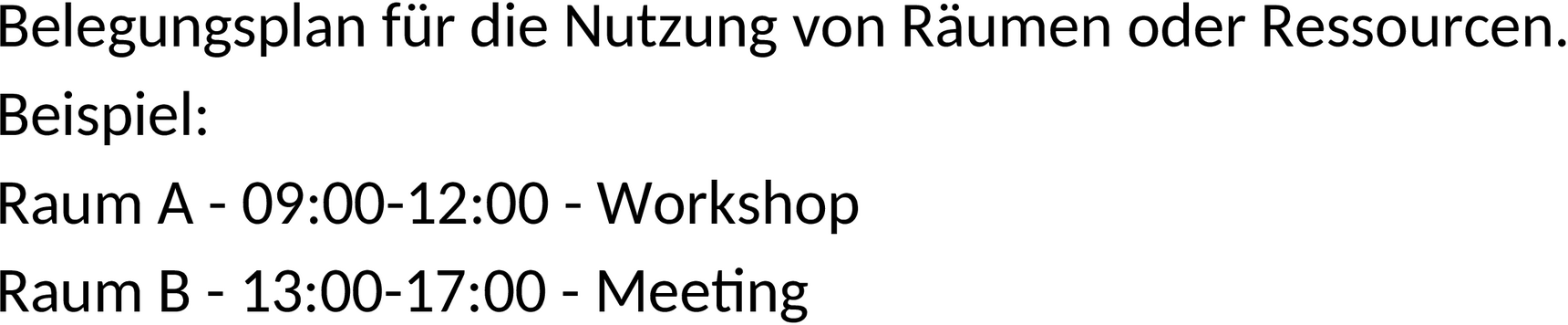Belegungsplan Word-Vorlage