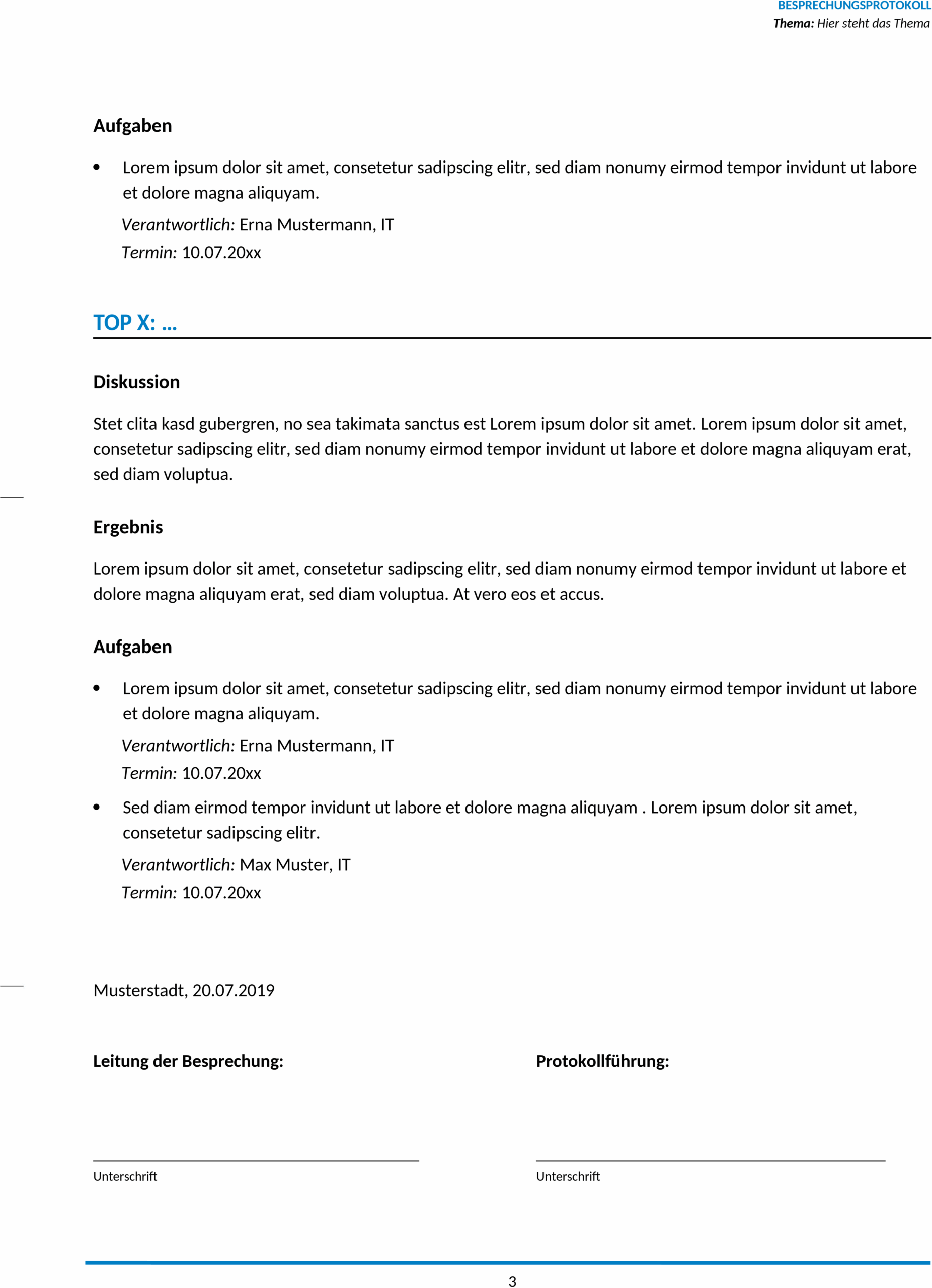 Besprechungsprotokoll Word Vorlagendatei