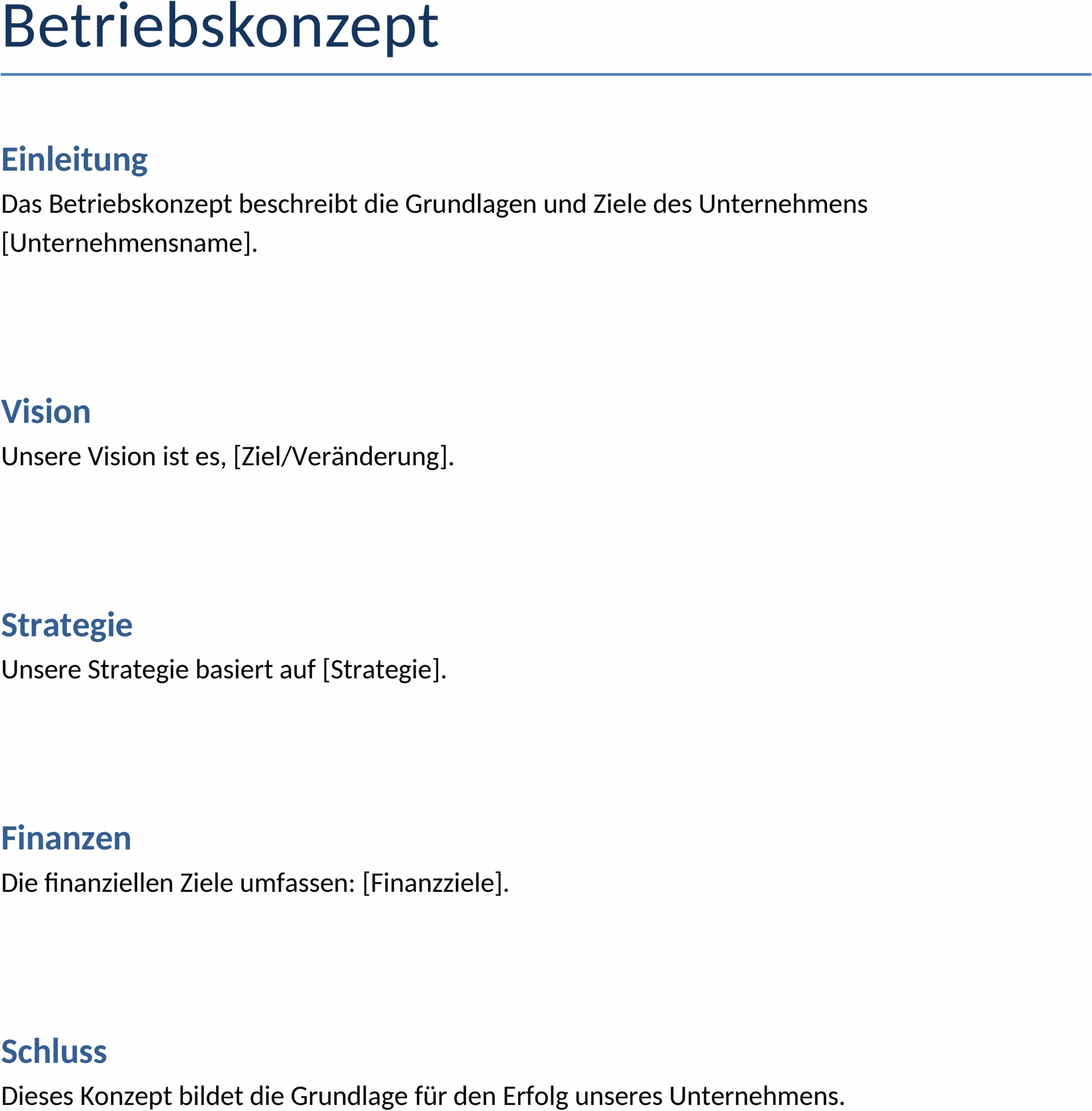 Word-Vorlage Betriebskonzept