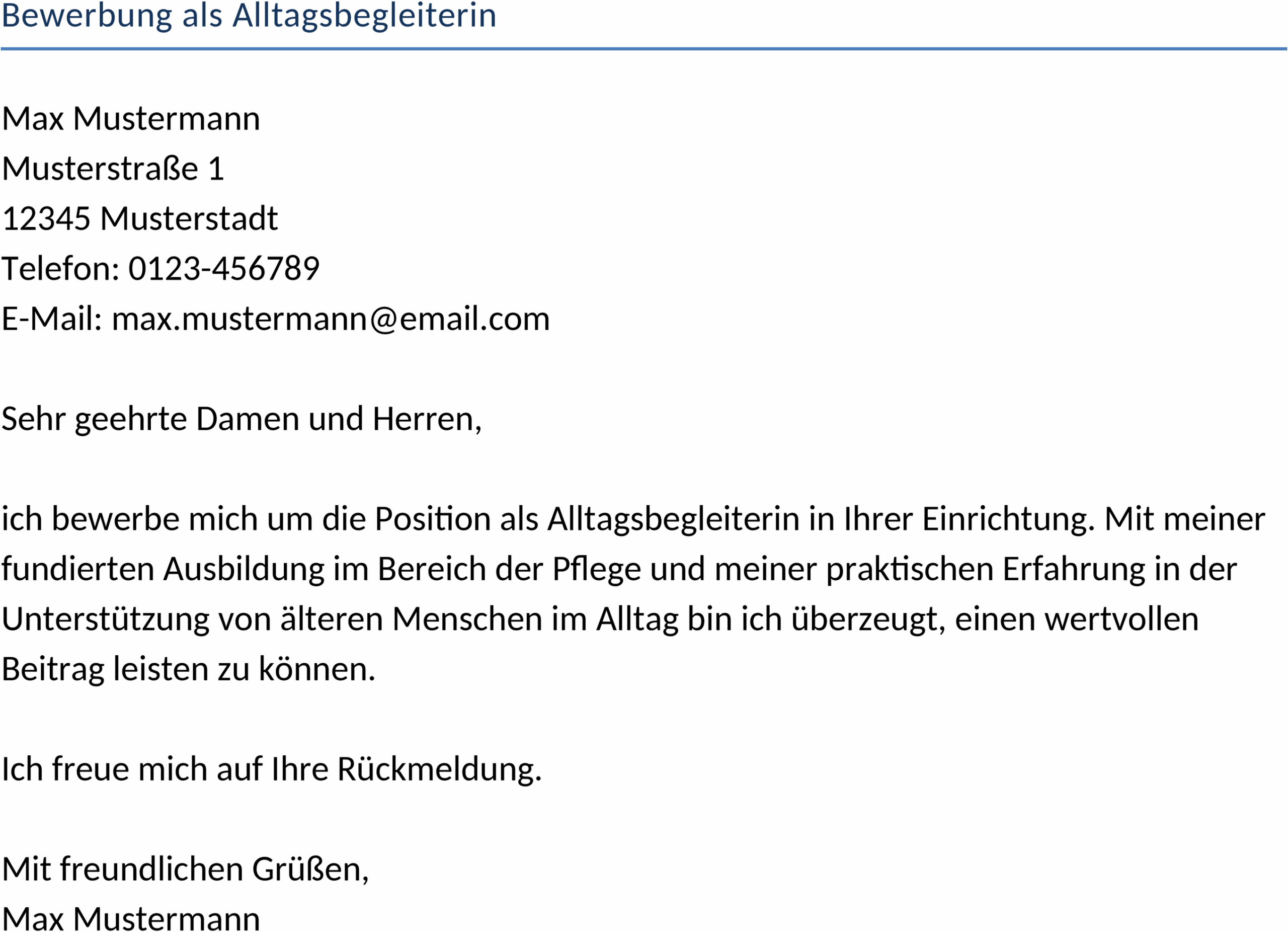 Bewerbung als Alltagsbegleiterin DOCX
