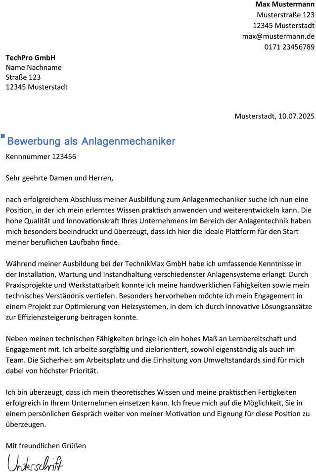 bewerbung-als-anlagenmechaniker-muster-vorlage