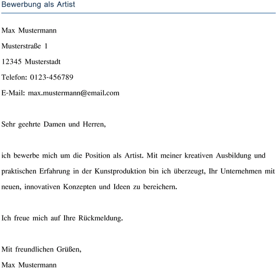 bewerbung-als-artist-muster-vorlage