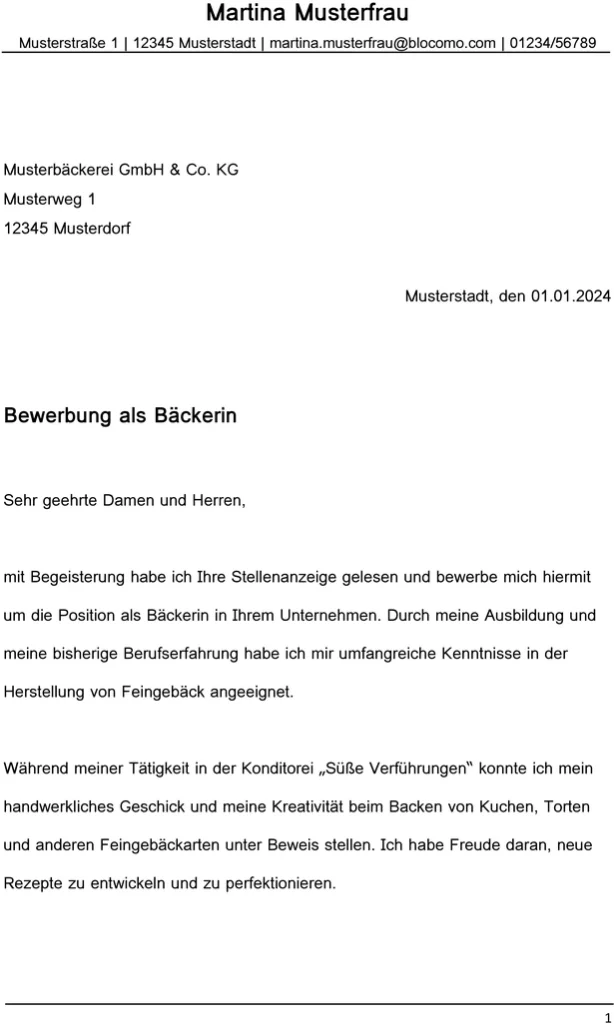 bewerbung-als-baeckerin-vorlage