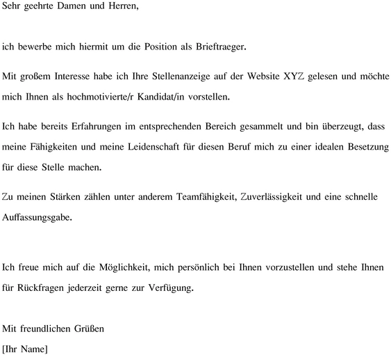bewerbung-als-brieftraeger-gestalten-vorlage