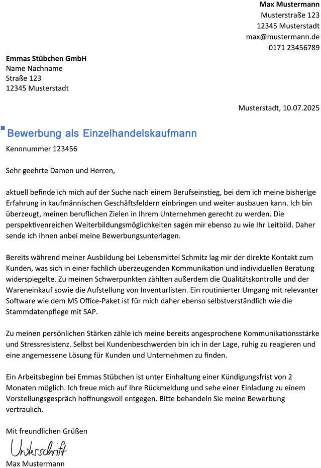 bewerbung-als-einzelhandelskaufmann-vorlage