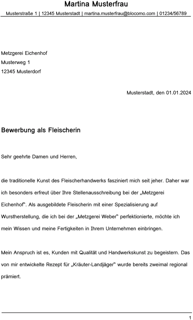bewerbung-als-fleischerin-vorlage