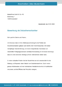 bewerbung-als-industriemechaniker-vorlage