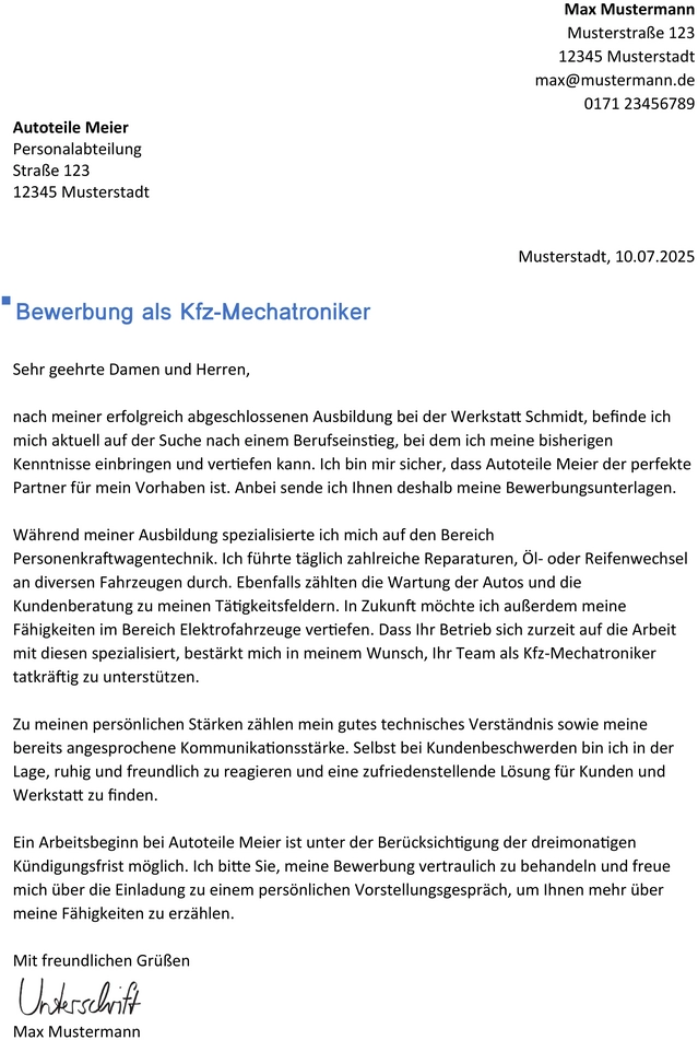 bewerbung-als-kfz-mechatroniker-word-vorlage