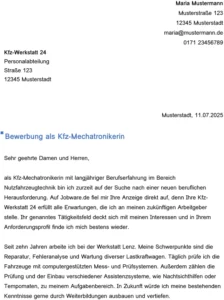 bewerbung-als-kfz-mechatronikerin-berufserfahren
