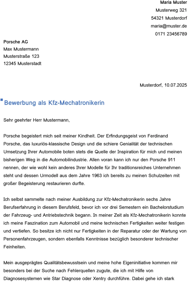 bewerbung-als-kfz-mechatronikerin-mit-emotionalem-bezug