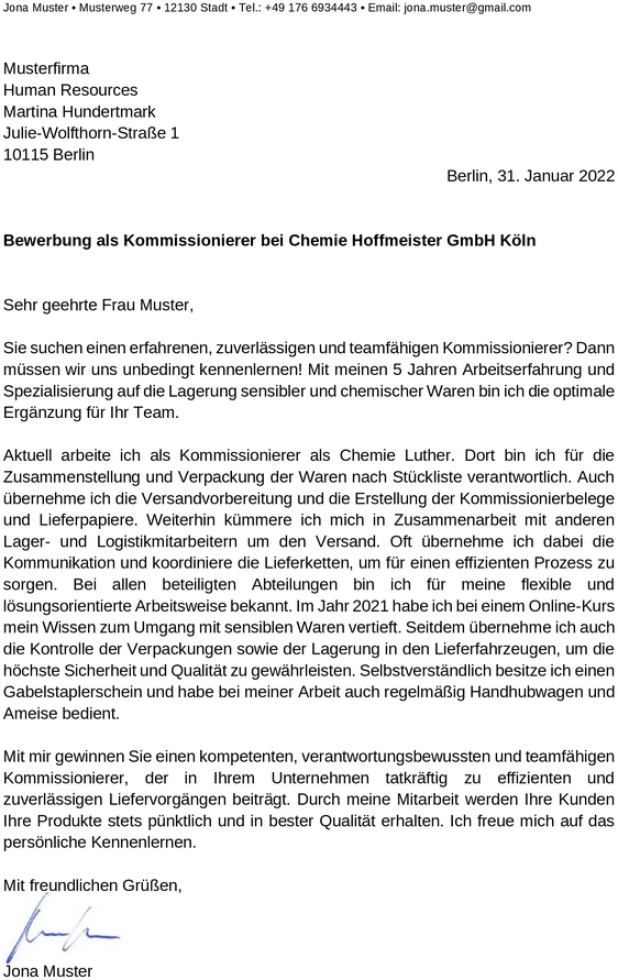 bewerbung-als-kommissionierer-vorlage