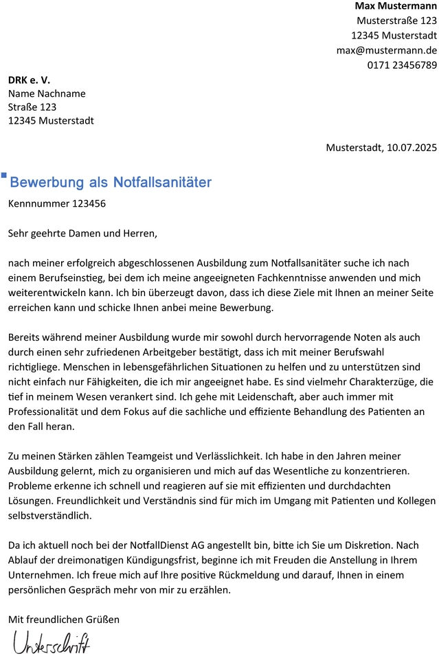 bewerbung-als-notfallsanitaeter-muster-vorlage