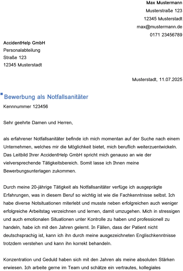 bewerbung-als-notfallsanitaeter-muster-vorlage