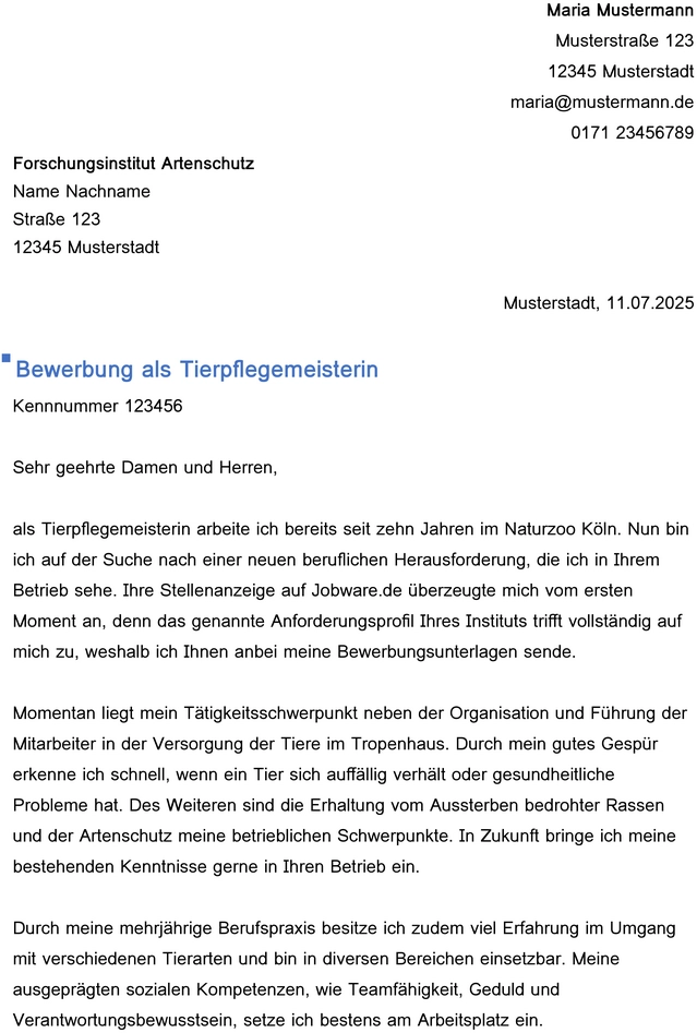 bewerbung-als-tierpflegemeisterin-gestalten